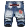 Men Painted Denim Shorts Jeans Summer Pocket Big Size Casual Distressed Holes Slim fit Men's Short Pants Trousers DY1121