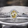 Choucong varumärke bröllopsringar enkla modesmycken 925 silverfyllning päron klippt gul 3a kubik zirkon cz diamant evighet kvinnor Enga7664010