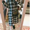 S XL Plus Size Spring Dress Girls Boho Party Plaid Kvinna Tappningskjorta Långärmad Kvinnor Es Robe Vestido 210423