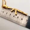 18K Gold Plated Machine Gun Pendant Army Charm Bullet Necklace Stainless Steel 27inches70cm Long Box Chain Necklace Men039s C1484635