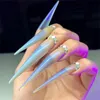 120 шт. удлиненные кончики для ногтей на шпильках 10 размеров натуральные прозрачные акриловые накладные ногти для салонов, обучающей практики и макияжа «сделай сам»