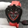 F1 Racing Style Montre de Luxe Quartz Movement Mens Watch Rostfritt Stål Triangulär Väska Gul Gummi Armband Relojes Lujo Para Hombre Klockor Hanbelson