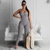 Women's Jumpsuits & Rompers Jumpsuit Women Elastic Hight Waist Casual Fitness Sporty Sleeveless Zipper Activewear Skinny Outfit