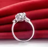 Cluster Rings Solid 925 Sterling Silver Romantic Propose Ring 2.02 Ct Round Cut Diamond Engagement For Women
