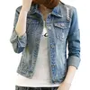Женские куртки Оптовая продажа - 2022 летние женщины BloSon мода негабаритная джинсовая куртка тонкий весов en джинс Femme manche lood jeans