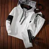 Tracksuit män sätter höst vårhooded tröja outfit sportkläder manlig kostym pullover hoodies två styck set size s-3xl 210722