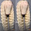 613 Blonde Deep/Water Wave Frontal Wigs For Black Women Brazilian Long Wavy Synthetic None Lace Front Wig