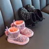 Moda Çocuklar Erkek Kız Kar Botları Kış Ayakkabı Sıcak Pamuk Peluş Çocuk İçinde Kaymaz Bebek Sevimli Boot için