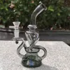 2021 Nargile Bong Cam Dab Rig Çok Renkli Siyah Reciker Su Bongs Duman Borular 9 inç Yükseklik 14.4mm Kadın Ortak Kuvars Banger ile