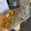 New MMJ joint gold and silver mirror plating will ring movable skeleton prosperity trend teddy bear trend ornament hand-made children's gift 28cm