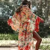 Chiffon Strand Cover Up Kleid Robe de Plage Badeanzug Cover S Pareos Playa Mujer Bikini Beachwear Tunika #Q751 210420