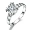클러스터 반지 유럽 고급 보석 테스트 실제 다이아몬드 1ct 반지 갈래 Moissanite 약혼 여성 18K 화이트 골드 750