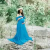 Długa Maternity Fotografia Rekwizyty Ciąża Dress Fotografia Sukienki ciążowe Dresses Foto Shoot Sukienka w ciąży Koronki Maxi Town Y0924