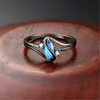 Обручальные кольца Серебряное кольцо классическое модное асимметричное мозаичное синий опал