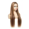 6X6 Lace Front Wig Highlight Straight Human Hair Lace Closure Wigs 30inch Pre Plucked P4/27 Lace Clsoure Human Hair Wigs