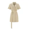 Aelegantmis Korean Casual Office Lady Blazer Jurk met Riem Dames Lente Zomer Sjerpen Jas Vrouwelijke Elegante Mini 210607