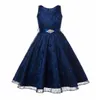 Robes de filles de fleur de nouveau style robes en dentelle pour enfants avec ceinture en strass vêtements de demoiselle d'honneur de mariage pour enfants Q0716