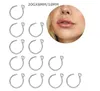 Lot50pcs Clip på Fake Lip 20g Hoop Labret Nose Ringar Kirurgiskt stål Inget hål Non Piercing Body Smycken Leverans