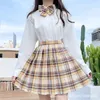 Skirts Japan Style Women's Pleated Skirt With Tie High Waist A Line Cute Ladies School Uniform Short For Female 2022