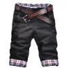 Shorts décontractés pantalons hommes grande taille été Plaid Patchwork poches boutons cinquième pantalon lâche plage Shorts vêtements