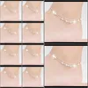 Drop Delivery 2021 Wholesale Fashion Women Bracelet Sier Beads Anklets Little Star Ankle Chain Boot Foot Jewelry 5Sot0
