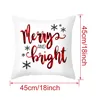 Merry Christma Pillow Case Dekorationer för Home Reindeer Santa Claus Tree Cushion Cover Julprydnad 2021 Xmas Gift New Year