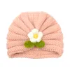 Baby Winter Hat Hedging Hat Beaskiery Dzieci Ciepła Wełniana Przędza Dziana Czapka Dla Dziewczyn Chłopcy Casual Solid Color Kwiat Liść KBH170
