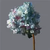 Couronnes de fleurs décoratives une soie rétro couleur hortensia tige de fleur artificielle courte branche d'hortensia pour centres de table de mariage Floral De