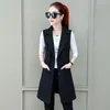 Women's Vests Women's 2022 Women Spring Casual Loose Long Lady Chic Striped Plus Size Sleeveless Suit Waistcoat Female Vintage Notched