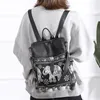 Moda Anti-Hırsızlık Kadın Fil Baskı Sırt Çantaları Bayanlar Büyük Kapasiteli Omuz Çantaları Su Geçirmez Oxford ve PU Okul Seyahat Çantası K726