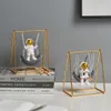 Modern Home Decoration Accessories For Living Room Astronaut Figurines Resin Miniature Office Desk Decoration Boy Birthday Gifts 210811