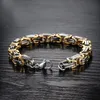 Link Cadeia Byzantium Bracelets para mensagens de aço inoxidável de aço inoxidável Chian Bracelet na mão Acessórios masculinos de jóias manuais simples Kent22