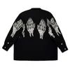 Mäns Casual Shirts 2022 Män Lyxig Wacko Maria Jean Skull Hand Fashion Cotton Shirt High Pocket Long-Sleeves S 2XL # A222