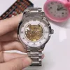 Moda luksusowe męskie zegarki najlepsze marka szkieletowy mechaniczny automatyczny ruch na rękę Złoty diament 40 mm stal ze stali nierdzewnej W259O