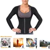 Женщины Сауна костюма талии тренер неопреновые рубашки для спортивных тренировок корсет тепло тело для похудения с длинным рукавом пот рубашки 210708
