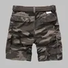 Premium Quality Camouflage Cargo Shorts Men Casual Militär Army Stil Strand Loose Baggy Pocket Male Kläder 210716