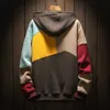 Nisan Momo erkek Hoodies Tişörtü Artı Boyutu Patchwork Kontrastlı Renk Rahat Kapüşonlu Gömlek Erkekler Kazak Hip Hop Hoody 210728