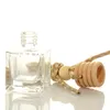 10 ml asılı araba parfüm kolye şişe boş şeffaf cam otomatik süsleme uçucu yağlar difüzör otomobil şişeleri DH4855