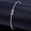 2021 Trendy Tennis Hip Hop Sieraden Mannen Zilver Kleur Goud Iced Out Bracelet Charm Chain Dames Armbanden Accesorios Mujer