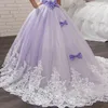 Girl's Dresses Vintage Flower Girls Dress For Wedding Evening Children Princess Party Pageant Long Gown Kids Formal Clothes