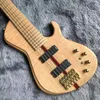 Anpassad Burst Maple Top 6 Strängar Bas Guitar Neck Through Body Ebony Fingerboard Active Pickups Electric Bass