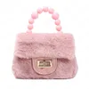 Kvinnor Mini Handväskor Tote Fashion Faux Fur Crossbody Väskor för Kvinnor Små myntpåsar Tjejer Plush Clutch Purse Väska