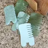 Natural Jade Massage Stone Rocks Guasha Board Comb Shape Massage Hand Massager Relaxation Comb Health Care Healthy