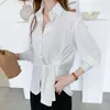 Białe koszule Kobiety Luźna koszula z długim rękawem i bluzka Blusas Mujer de Moda Collar Casual Damskie Topy 11248 210528