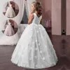 Summer White Princess Flower Girl Dress Long Wedding Party Bridesmaid Dress Ball Gown Costume Evening Kid Clothes Vestidos 8 10Y Q0716