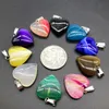 20mm Assorted Stripe Agate heart stone charms pendants for earrings necklace jewelry making