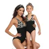 Family Matching Look Swimsuit Mom Daughter Father Son Leopard Print Adult and Boy Swimming Pants Baby Girl Swimwear 210429
