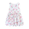 Mudkingdom Summer Self Tie Girl Sleeveless Dress Woven Lining Toddler Dresses for Girls Clothes Floral Print Children Clothing 210615