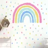 手描きの虹の壁のステッカーのための子供の女の子の子供たち客室壁の装飾の取り外し可能なポリ塩化ビニールの壁デカール家の装飾壁紙211112