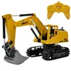 8CH Simulated RC Excavator Truck Toy Alloy Shovel Digger Children Boy Beach Tool Birthday Gift Traxcavator Model 211102